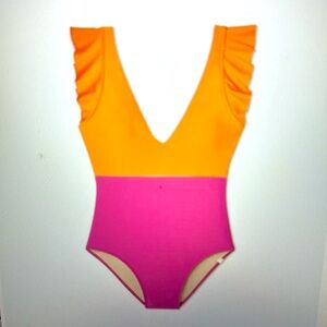 Summersalt Ruffle Backflip Classic Hibiscus and Tangerine